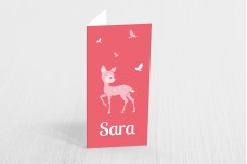 Roze bambi met vogels